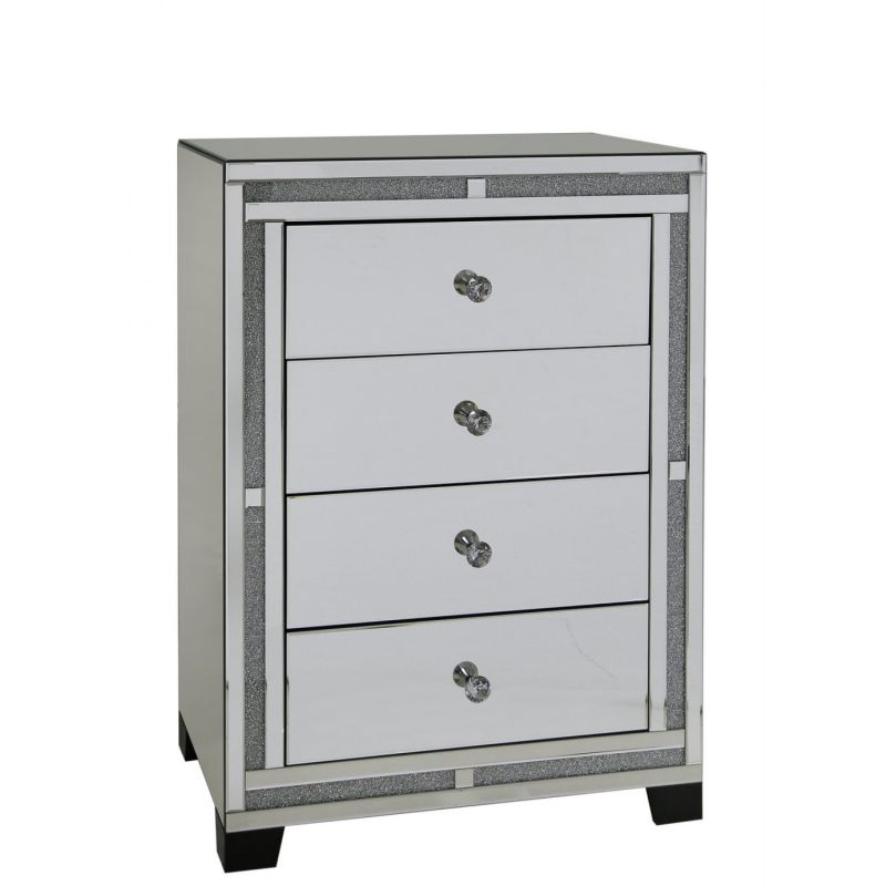 Milly Mirrored 4 Drawers Tall Chest